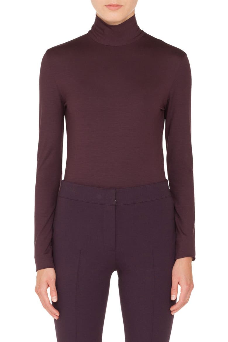 Stretch Modal Turtleneck, Main, color, BLACK CHERRY
