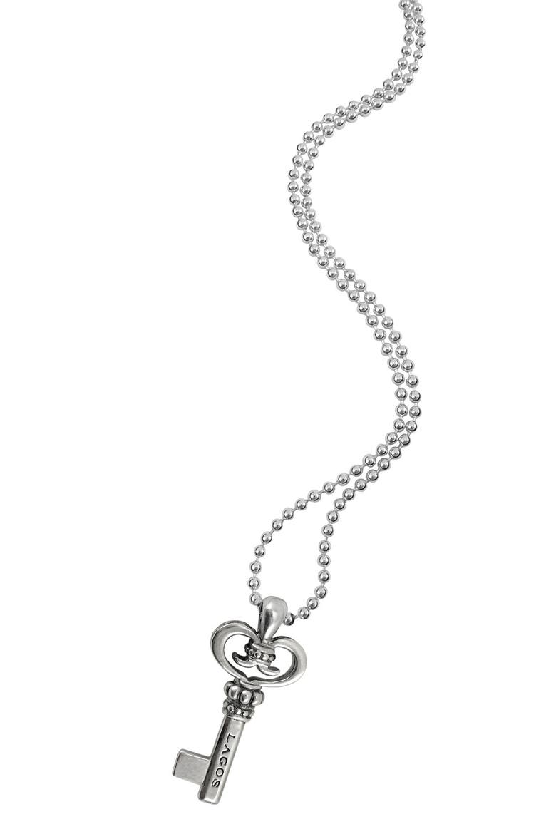 Sterling Silver Key Long Strand Pendant Necklace, Alternate, color, KEY