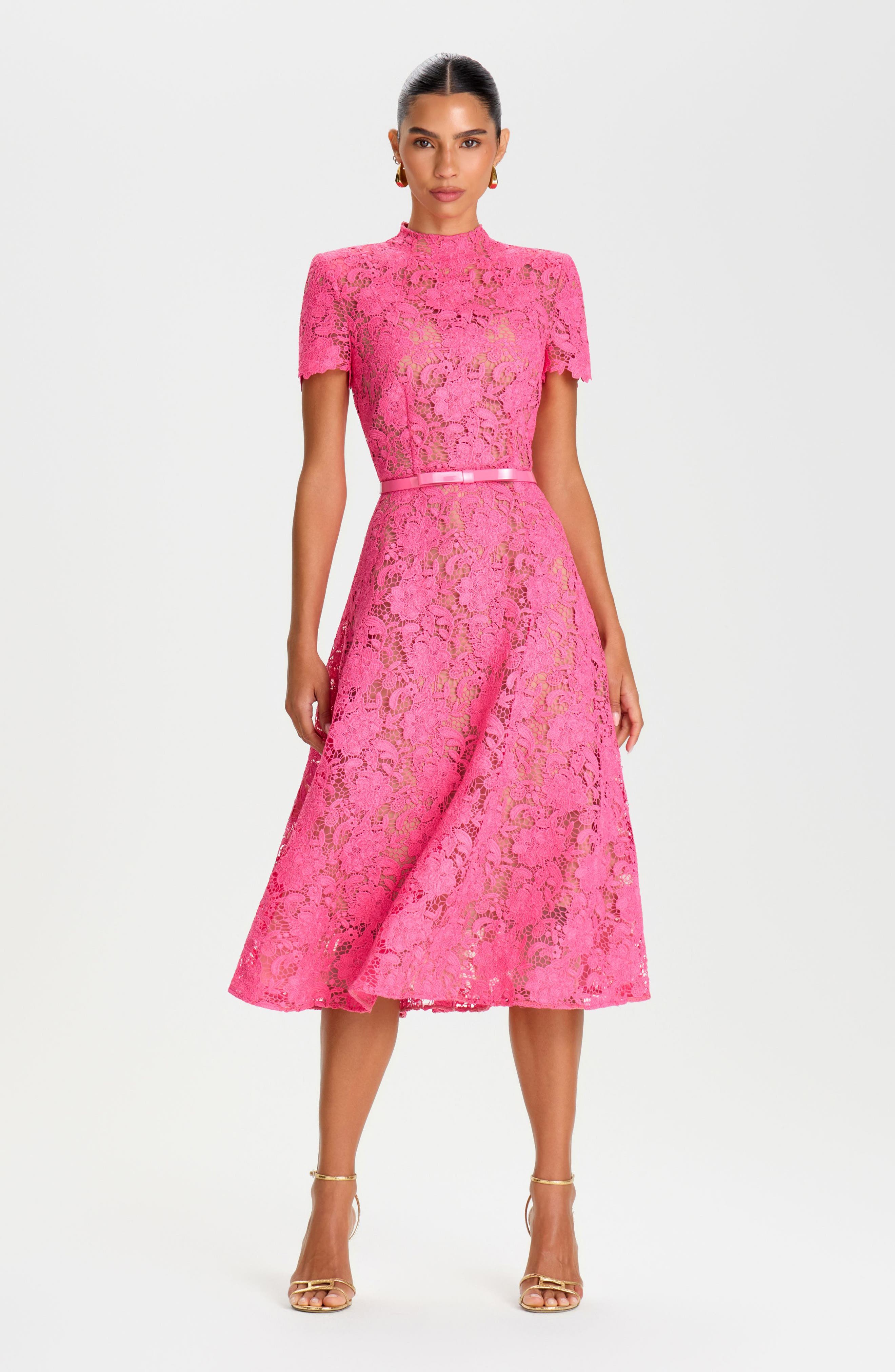 floral lace belted dress Pennyblack Floral Lace Belted Dress