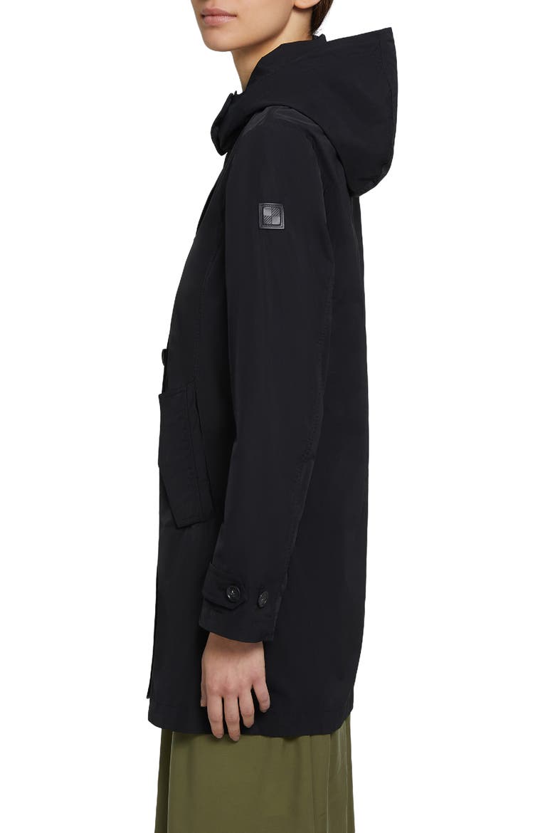 Water Repellent Raincoat, Alternate, color, BLACK