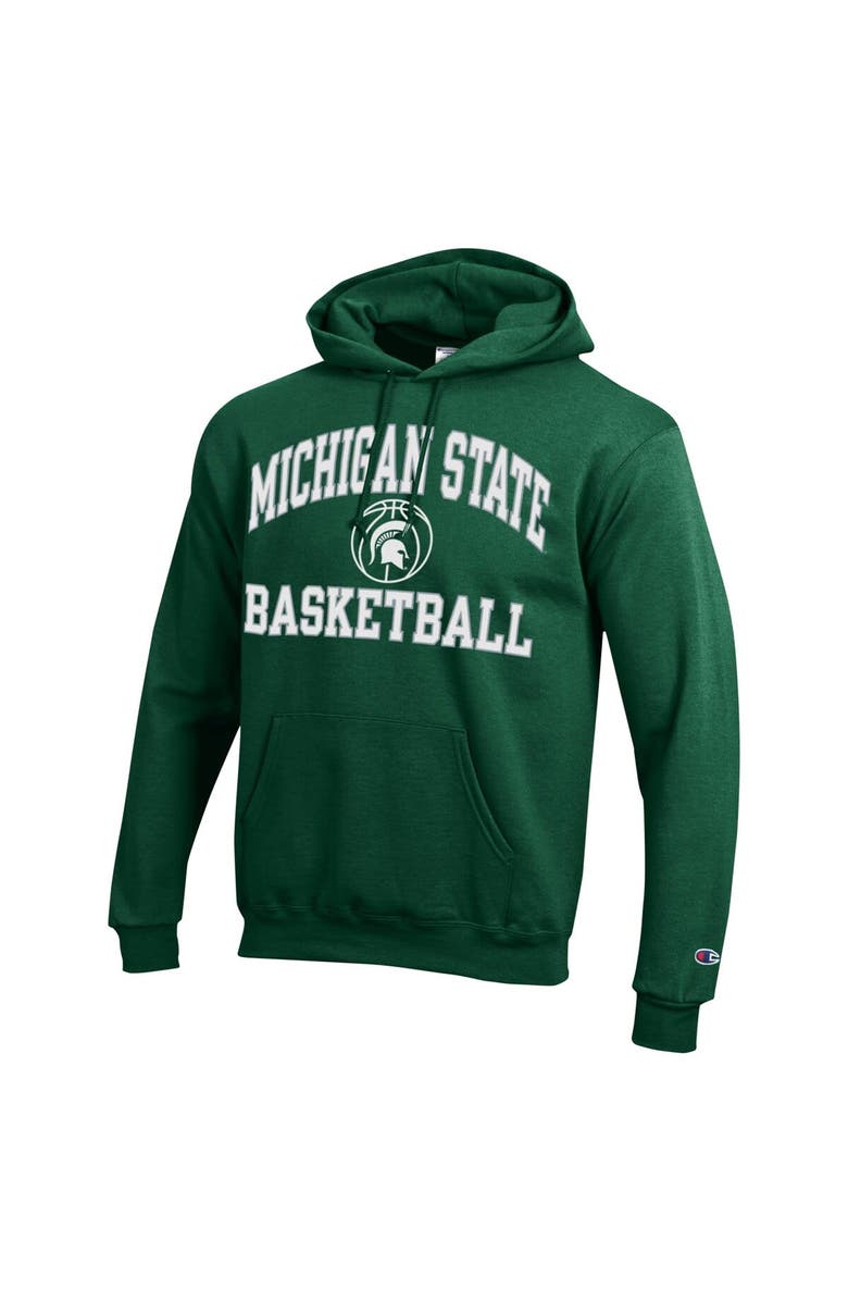 Champion Men's Champion Green Michigan State Spartans Basketball Icon Powerblend Pullover Hoodie, Alternate, color,