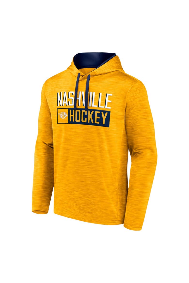 Men's Fanatics Branded Heather Gold Nashville Predators Close Shave Pullover Hoodie, Alternate, color, Heather Gold
