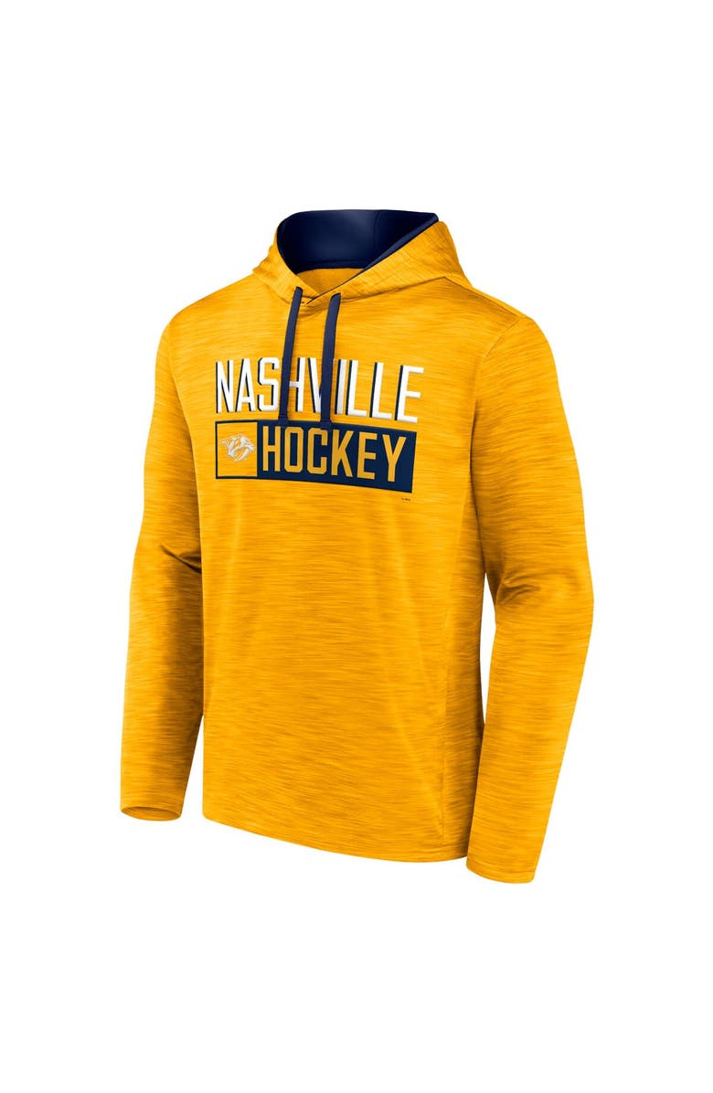 FANATICS Men's Fanatics Branded Heather Gold Nashville Predators Close Shave Pullover Hoodie, Alternate, color, 