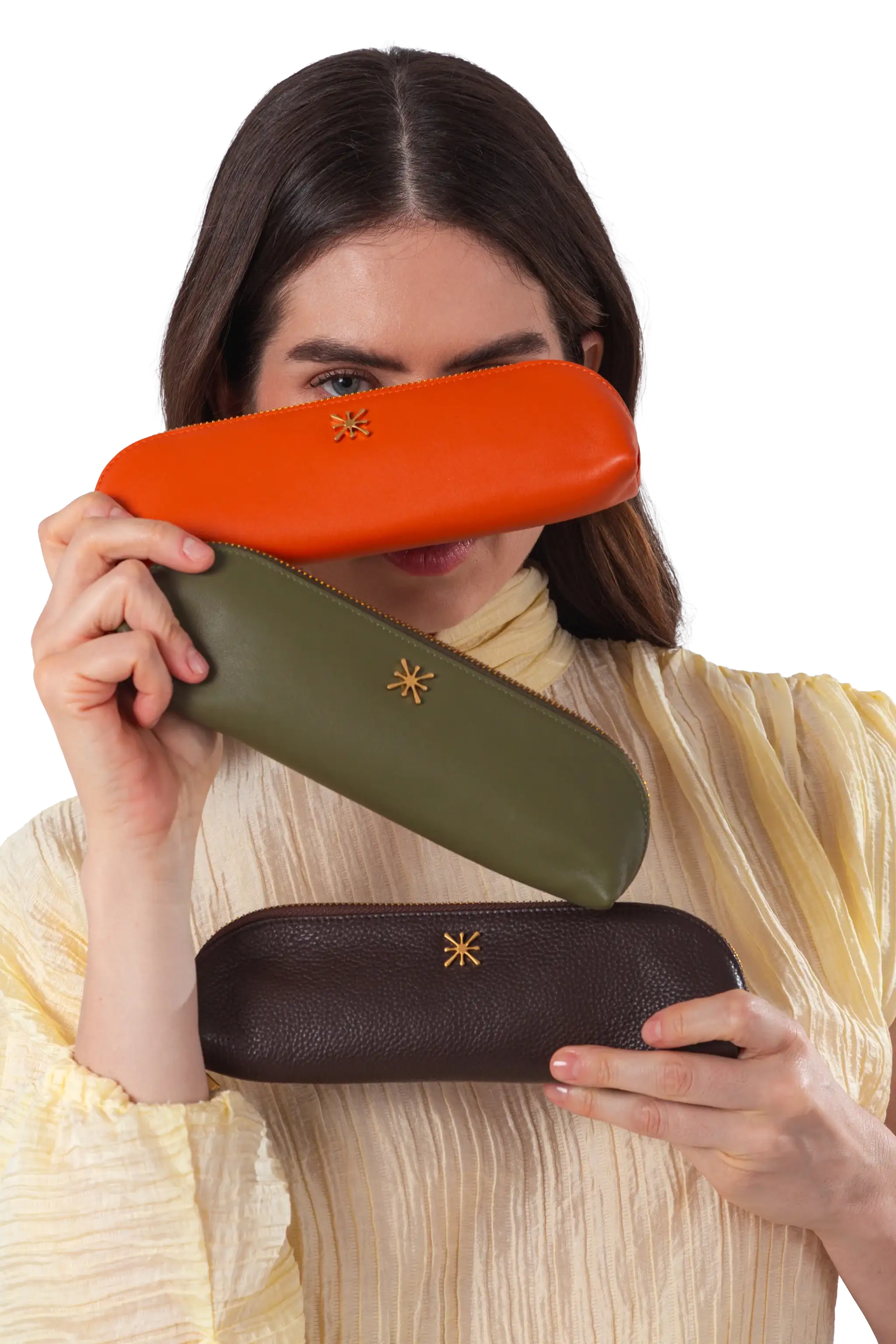 Esthera Leather Pencil Case, Alternate, color, Coffee Brown