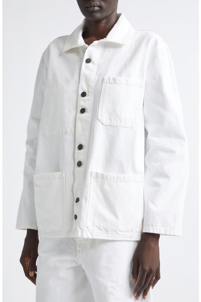 Jacques Cotton Denim Worker Jacket, Alternate, color, TALC