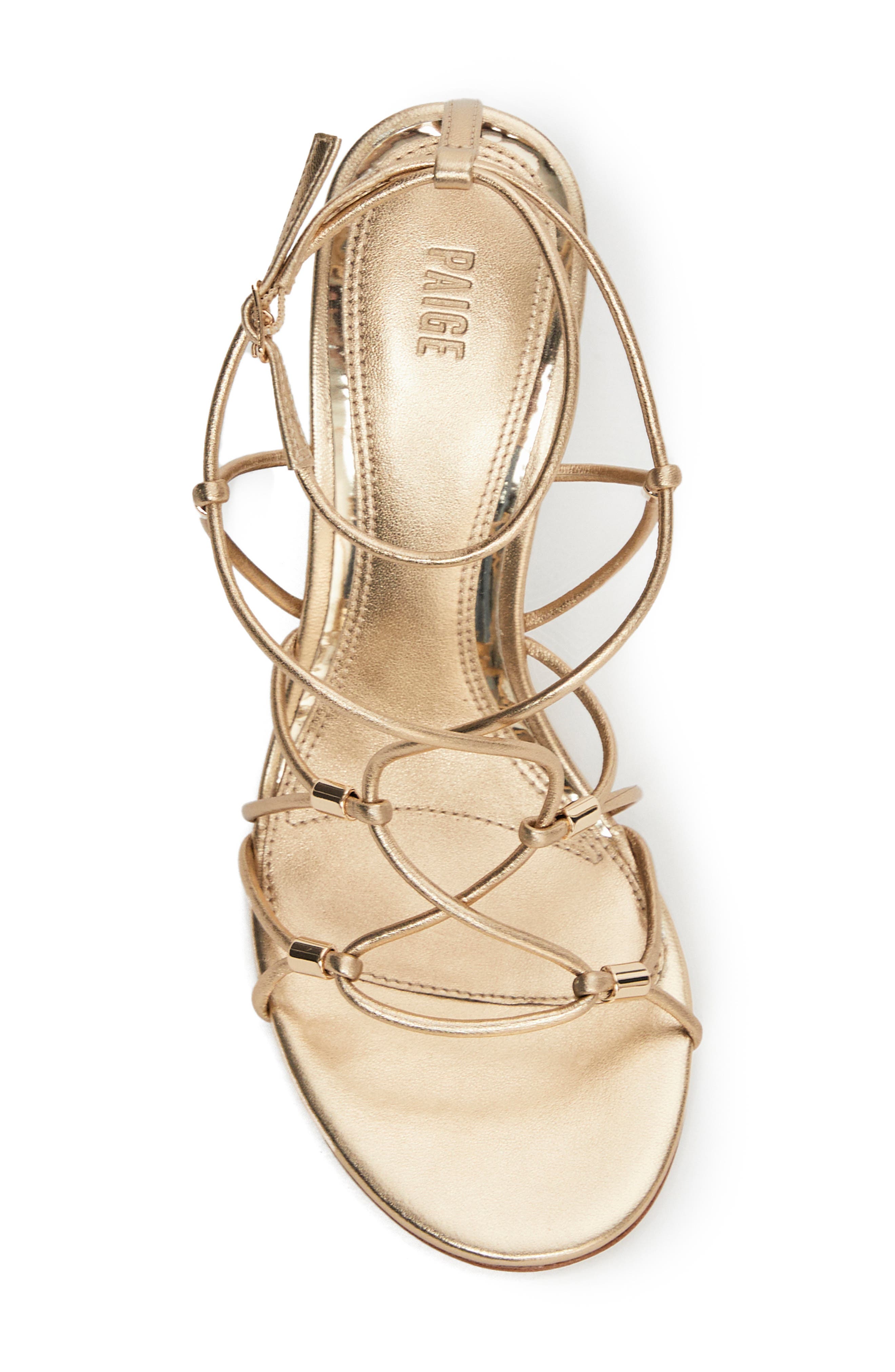 PAIGE Varya Ankle Strap Wedge Sandal, Alternate, color, Dk Gold