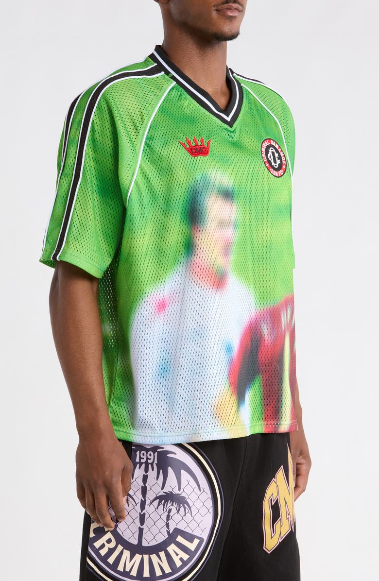 CRIMINAL DAMAGE Frenemies Soccer Graphic Polo, Alternate, color, Green Multi