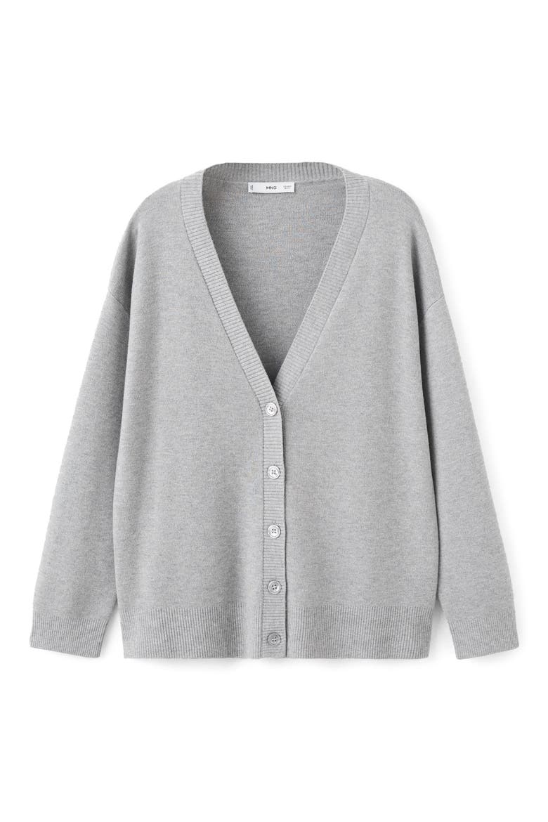 V-Neck Cardigan, Alternate, color, MEDIUM HEATHER GREY