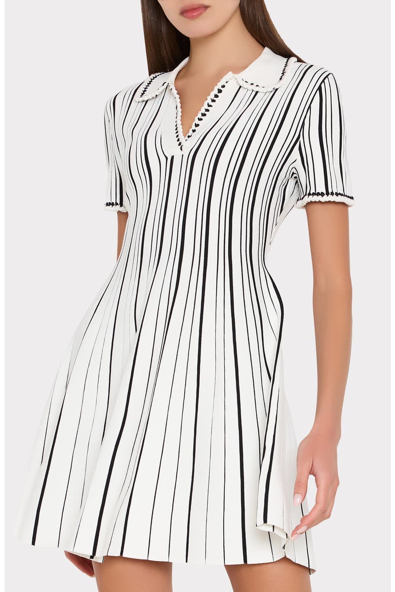 Kenna Knit Minidress, Alternate, color, BLACK/ WHITE