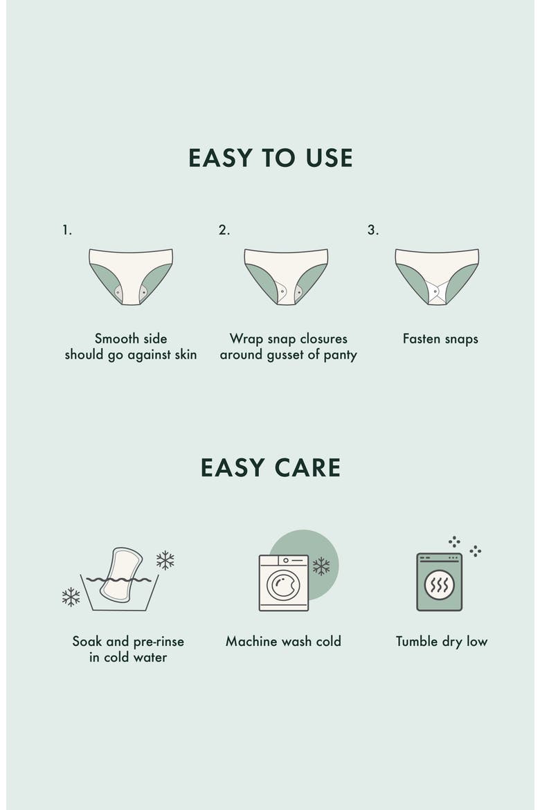 3-Pack Organic Reusable Cloth Pads, Alternate, color, LARGE