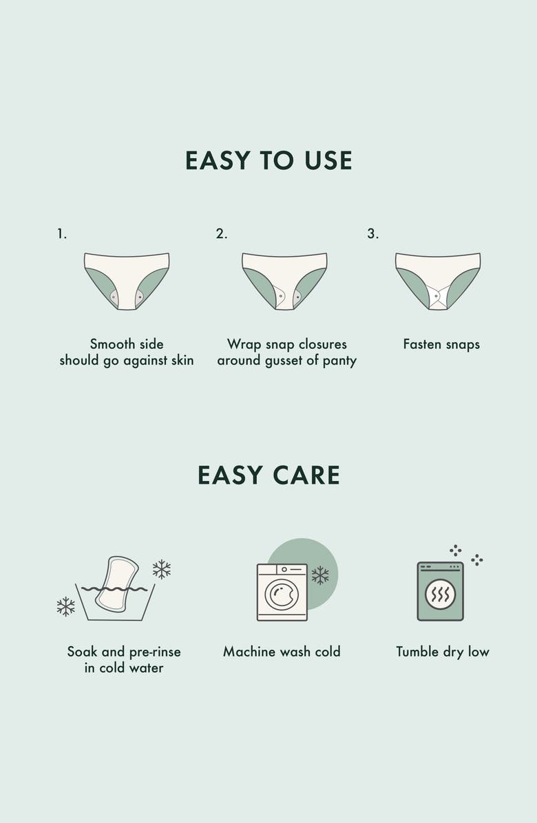 Rael 3-Pack Organic Reusable Cloth Pads, Alternate, color, 