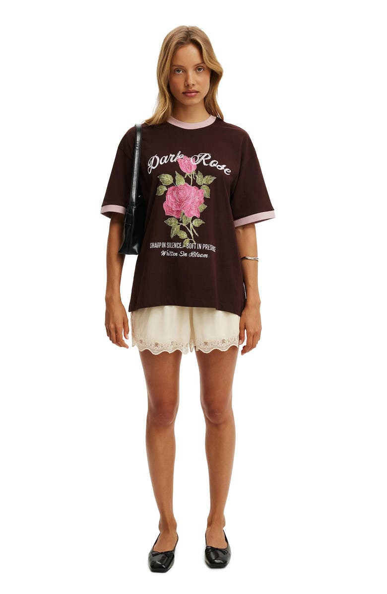 Cotton On The Boxy Graphic Tee, Alternate, color, Dark Rose  Dark Oak