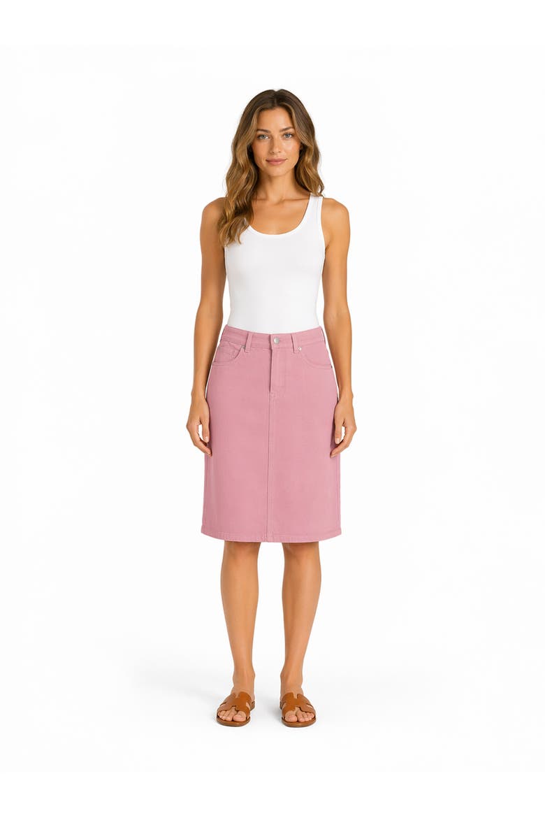 Darla Knee-Length Twill Skirt, Alternate, color, Cyclamen
