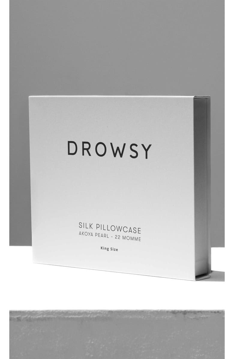 Drowsy Sleep Co. King Silk Pillowcase, Alternate, color, Akoya Pearl