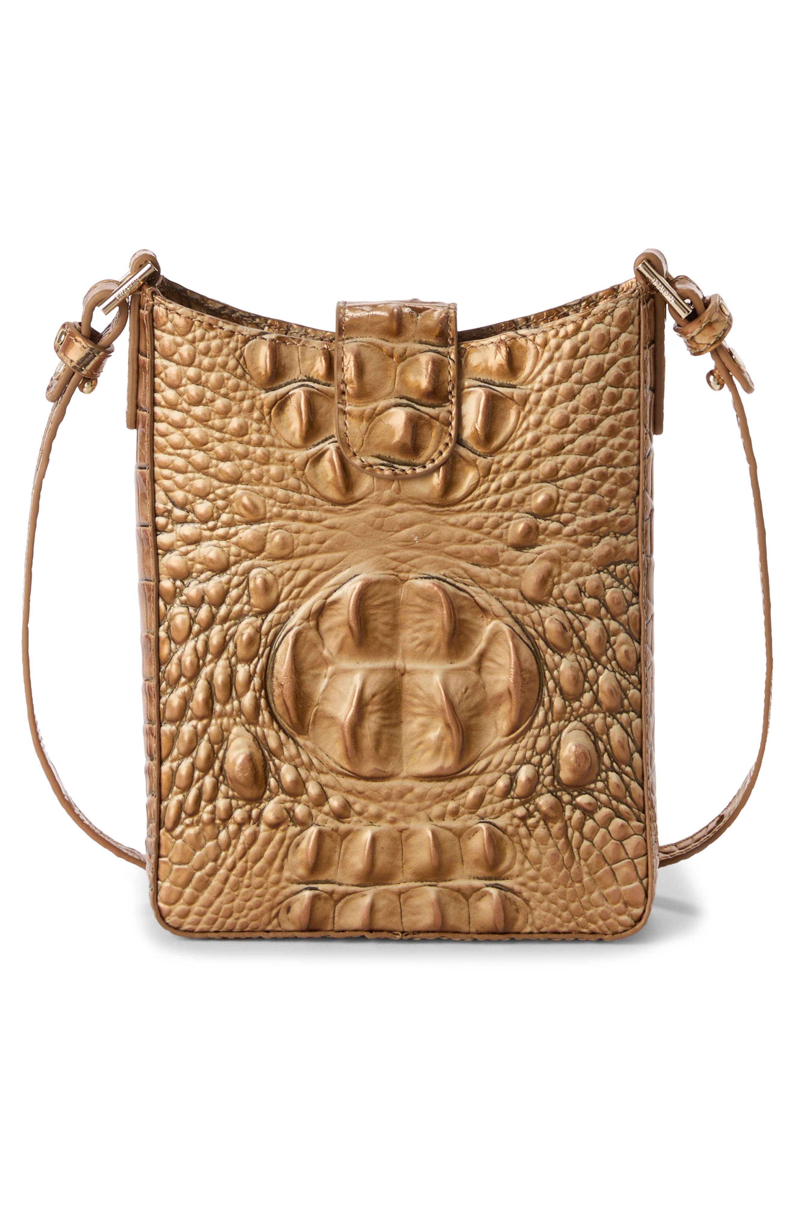Brahmin Marley Croc Embossed Leather Crossbody Bag, Alternate, color, 
