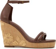 Reiss Hazel Ankle Strap Platform Wedge Sandal