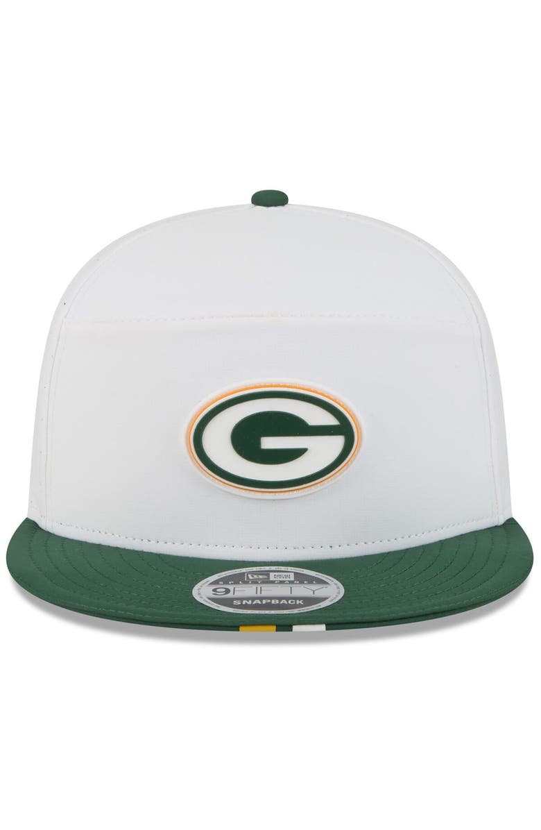 New Era Men's New Era White/Green Green Bay Packers 2025 NFL Training Camp Split Panel 9FIFTY Snapback Hat, Alternate, color, White