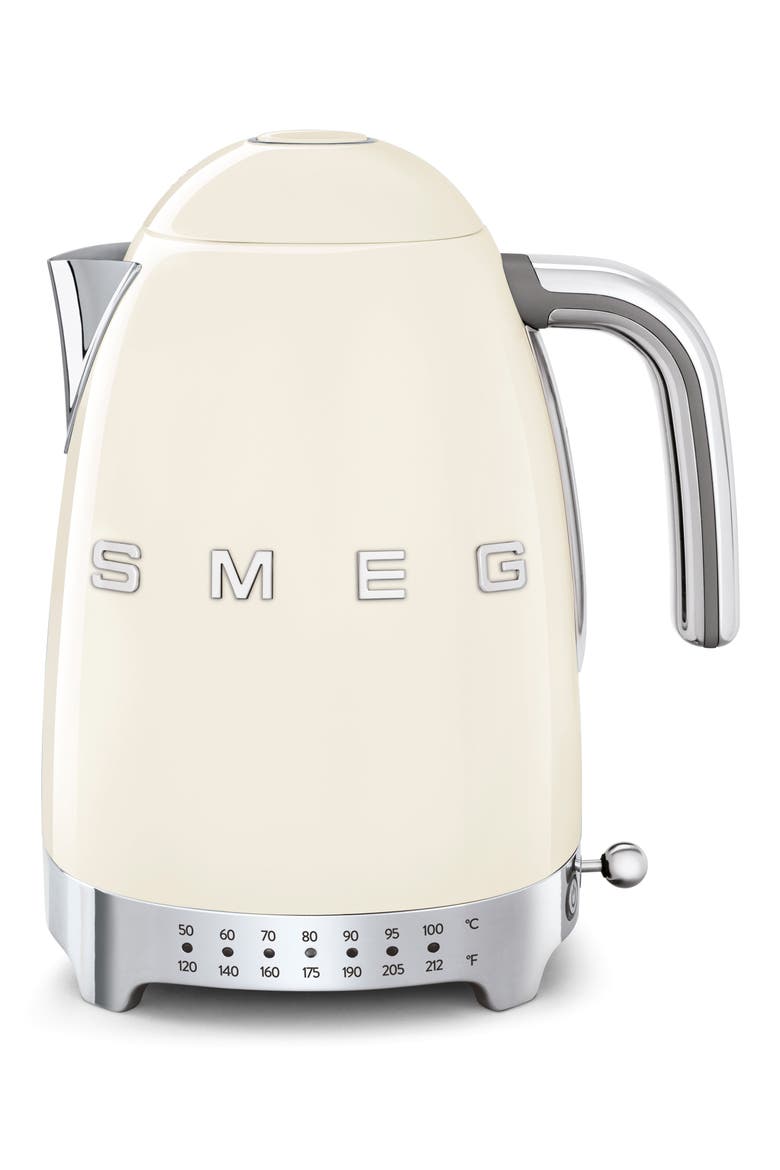 '50s Retro Style Variable Temperature Electric Kettle, Main, color, CREAM