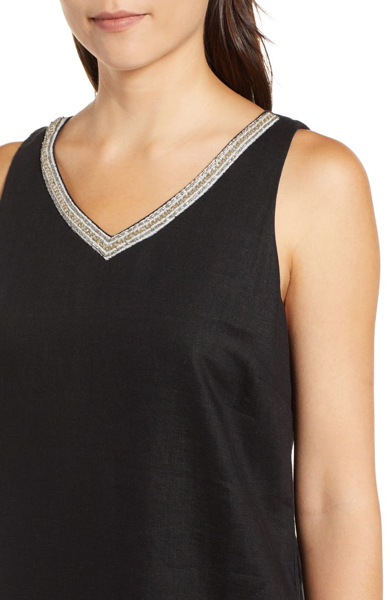 Tommy Bahama Linen Embellished Shift Dress, Alternate, color, 