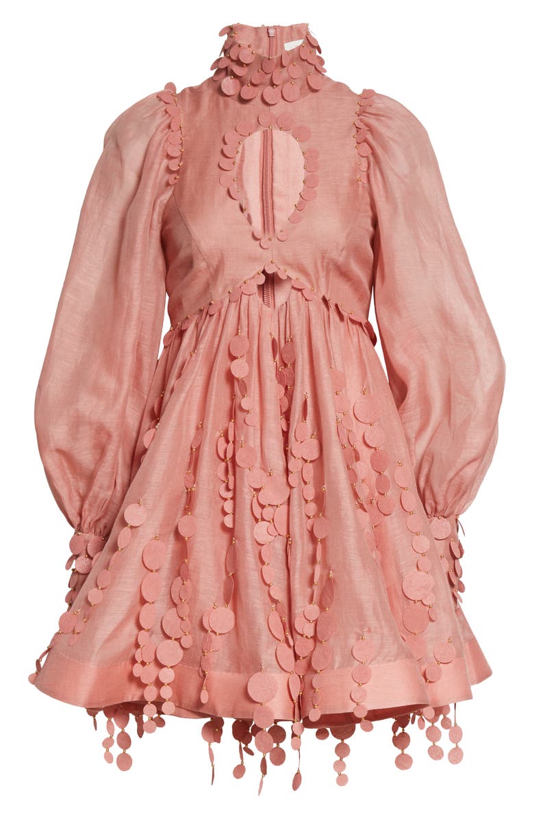 Zimmermann Concert Disc Long Sleeve Minidress, Alternate, color,