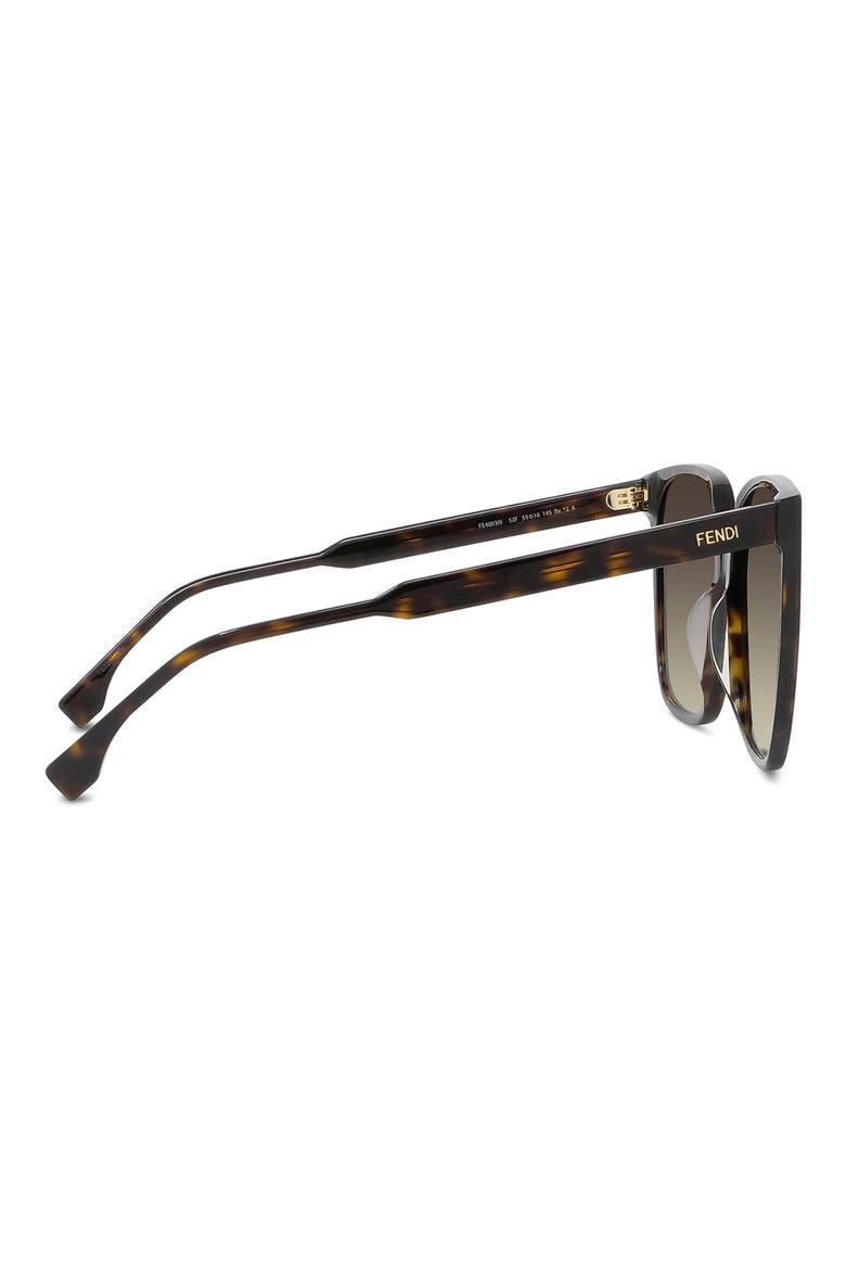'Fendi Fine 59mm Geometric Sunglasses, Alternate, color, DARK HAVANA / GRADIENT BROWN
