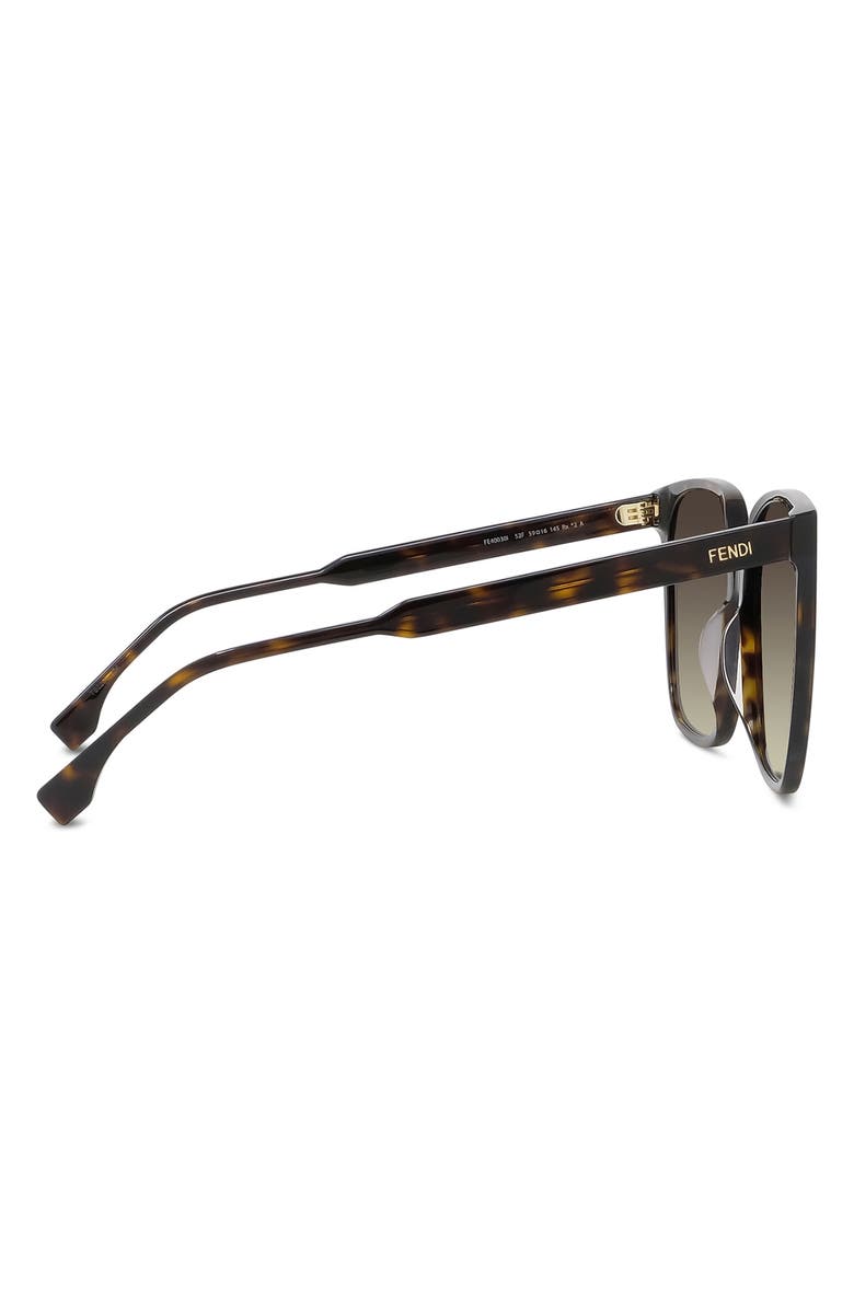 Fendi 'Fendi Fine 59mm Geometric Sunglasses, Alternate, color, Dark Havana / Gradient Brown