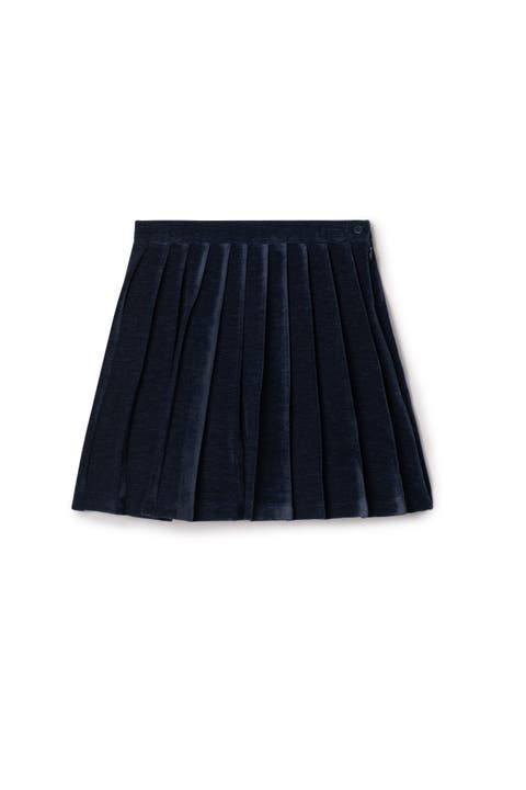 Velvet Pleated Invisible Zipper Skirt (Little Kid & Big Kid)