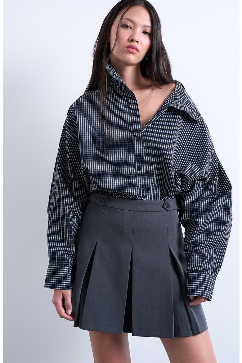 Pleated Miniskirt, Alternate, color, GREY
