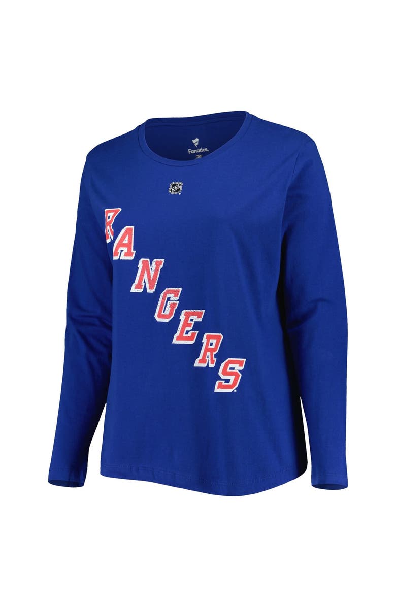 PROFILE Women's Profile Mika Zibanejad Blue New York Rangers Plus Size Name & Number Long Sleeve T-Shirt, Alternate, color, Blue