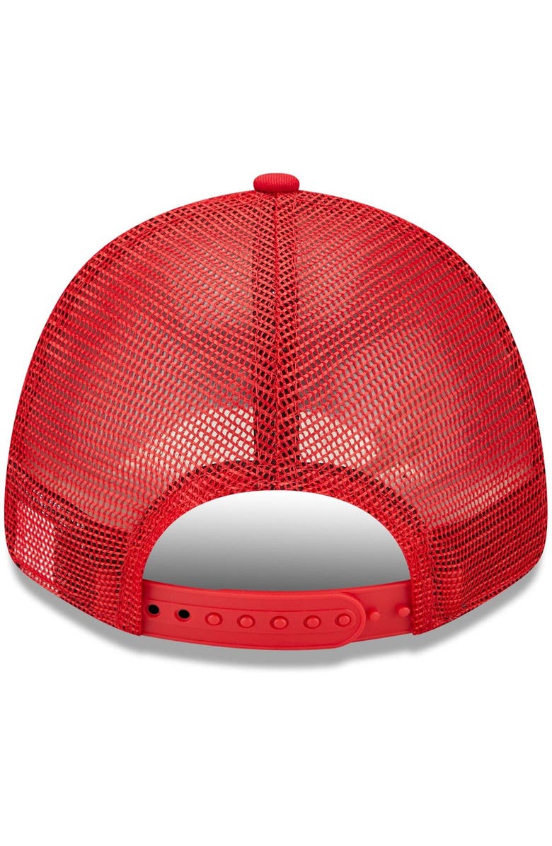 New Era Women's New Era Red Ohio State Buckeyes 9FORTY Logo Spark Trucker Snapback Hat, Alternate, color,