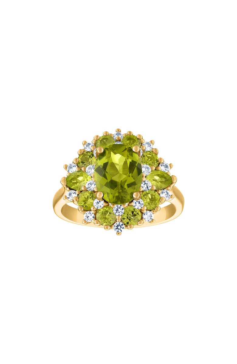 FZN 14K Gold Over Silver Peridot Ring, Main, color, Peridot