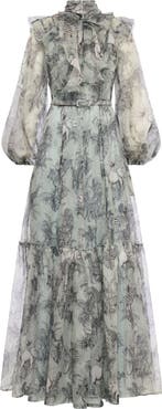 Maison Common Printed Organza Gown
