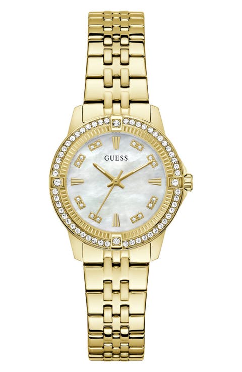 Round Crystal Accent Bracelet Watch, 32mm