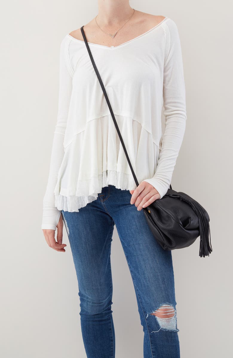 HOBO Birdy Tassel Leather Crossbody Bag, Alternate, color,