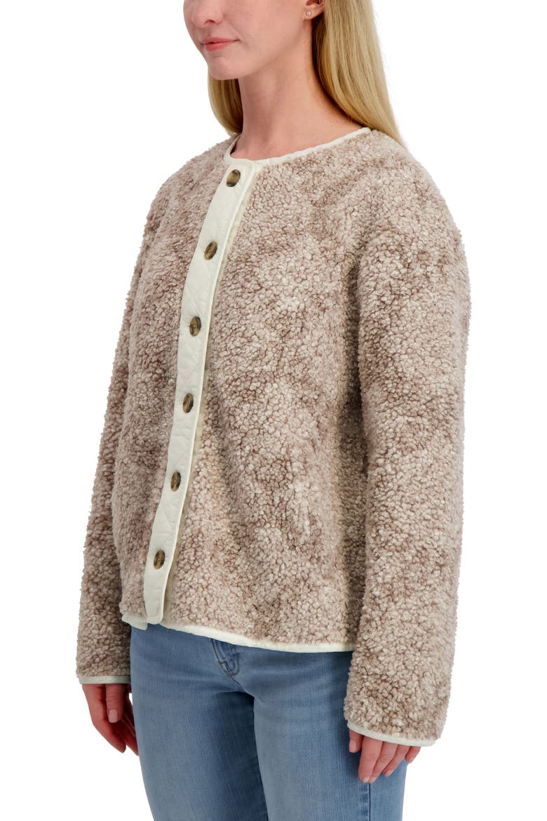 Faux Shearling Button Front Jacket, Alternate, color, NEUTRAL MULTI