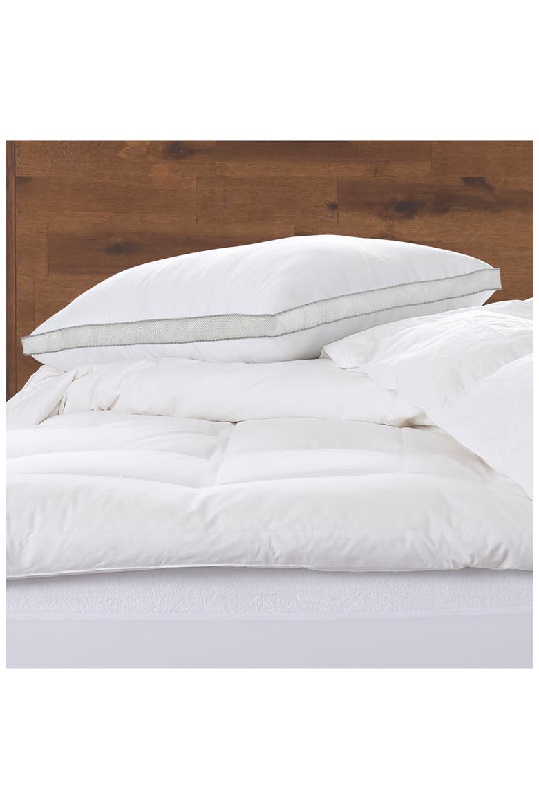 Mesh Gusseted Cotton Pillow, Alternate, color, WHITE