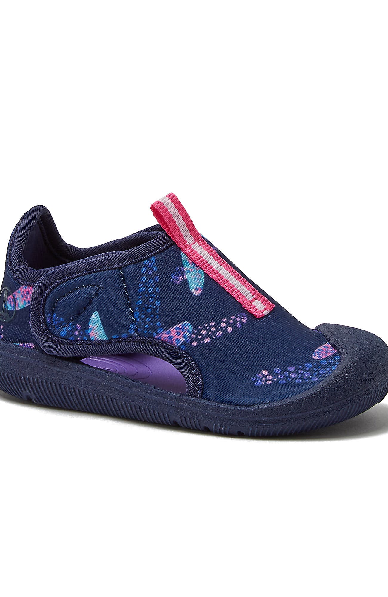 Lands' End Toddlers Adventurer Water Shoes, Alternate, color, Deep Sea Navy/Pink Starfish