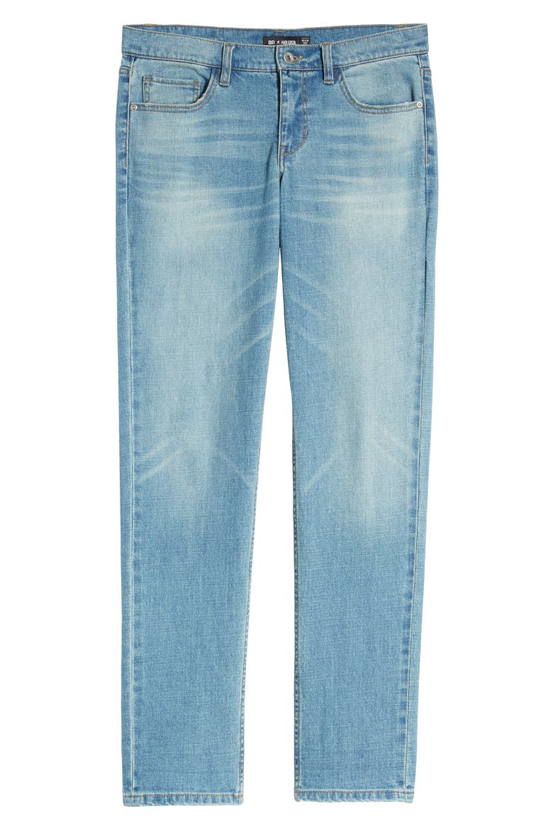 x Alex Costa Stretch Skinny Jeans, Alternate, color, BLUE EVAN WASH