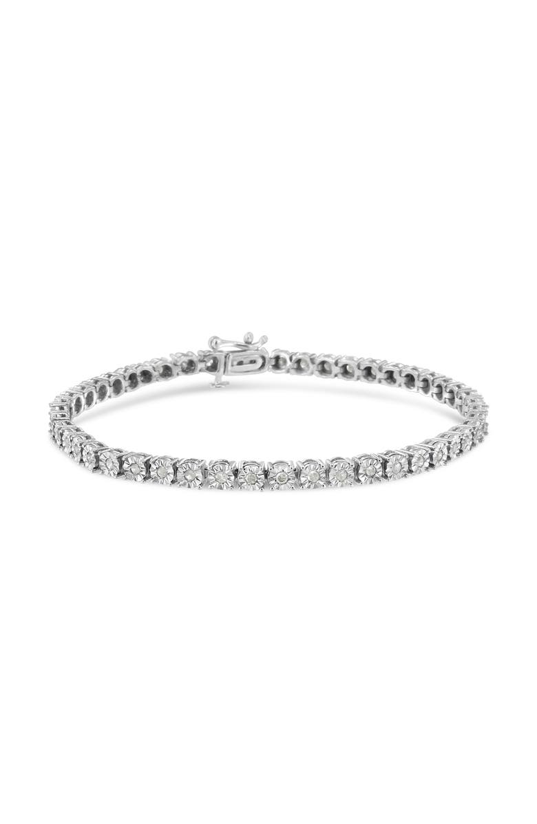 Haus of Brilliance 10K Gold over Silver 1.0 Cttw Diamond Miracle Tennis Bracelet, Alternate, color, Silver
