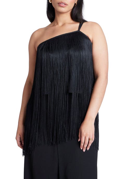 One-Shoulder Fringe Top