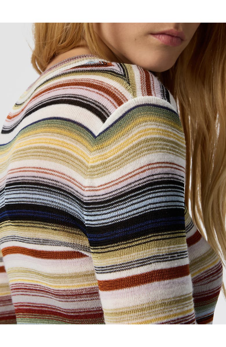 Missoni Striped Crew Neck Sweater, Alternate, color, Yellow & Brown