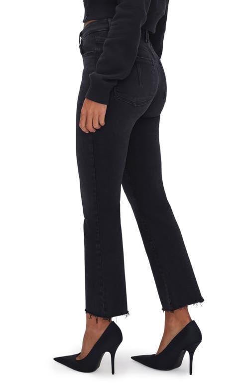 Good American Good Legs Black Cropped Mini Bootcut Jean