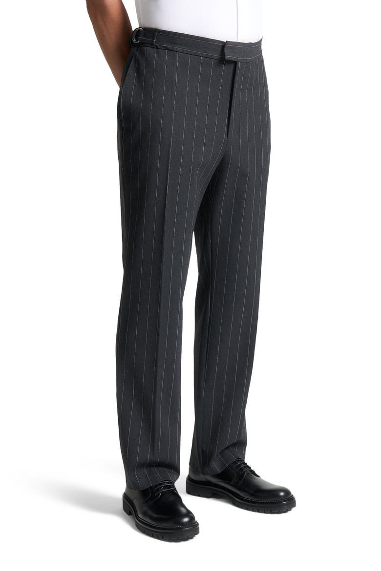 Joseph Regular Fit Pinstripe Tailored Trousers, Alternate, color, Grey