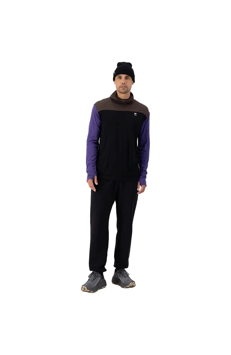 Mons Royale Yotei Powder Hoodie - Men's, Alternate, color, Violet/Cedar/Black