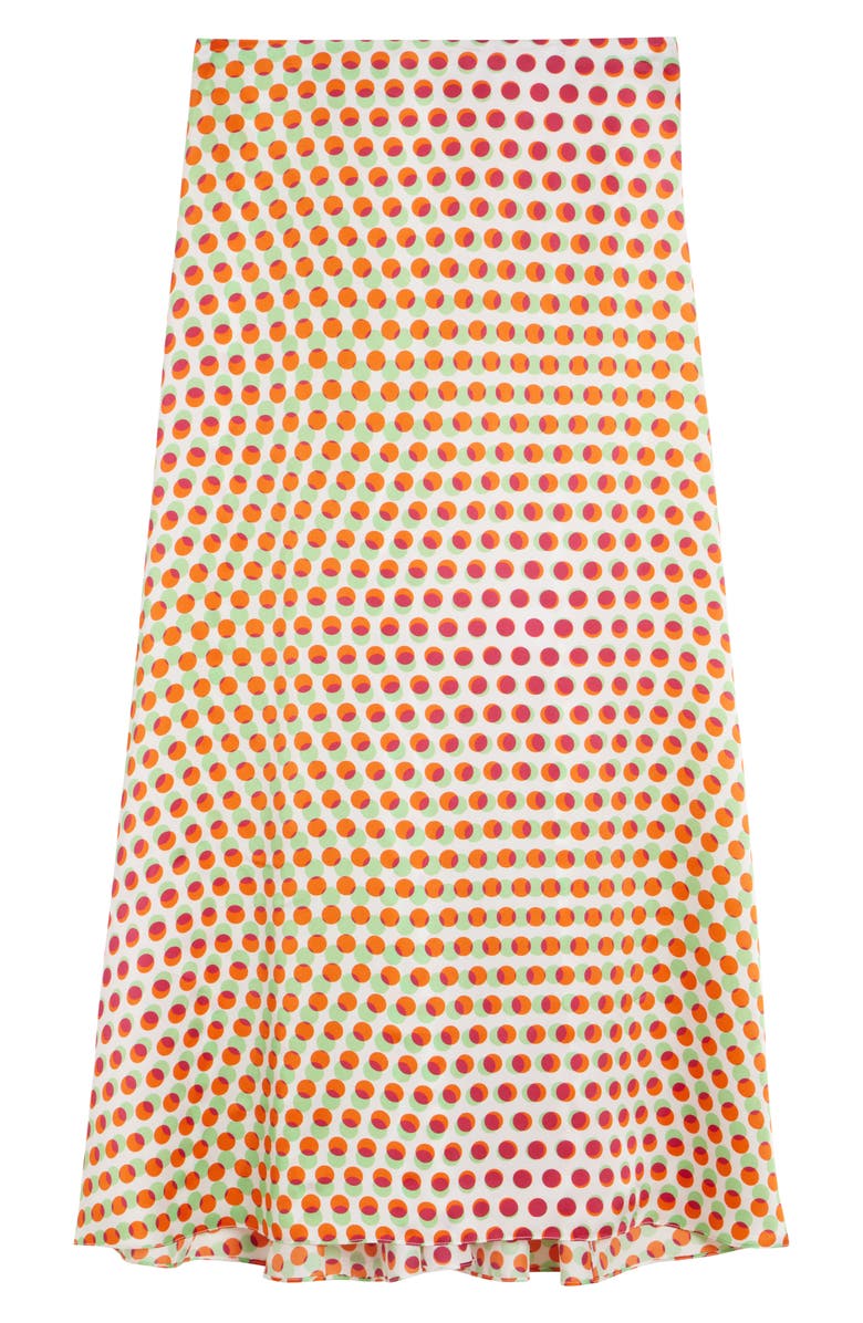 Dries Van Noten Susya Bis Optical Layered Polka Dot Silk Midi Skirt, Alternate, color, Ecru