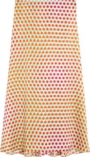 Dries Van Noten Susya Bis Optical Layered Polka Dot Silk Midi Skirt