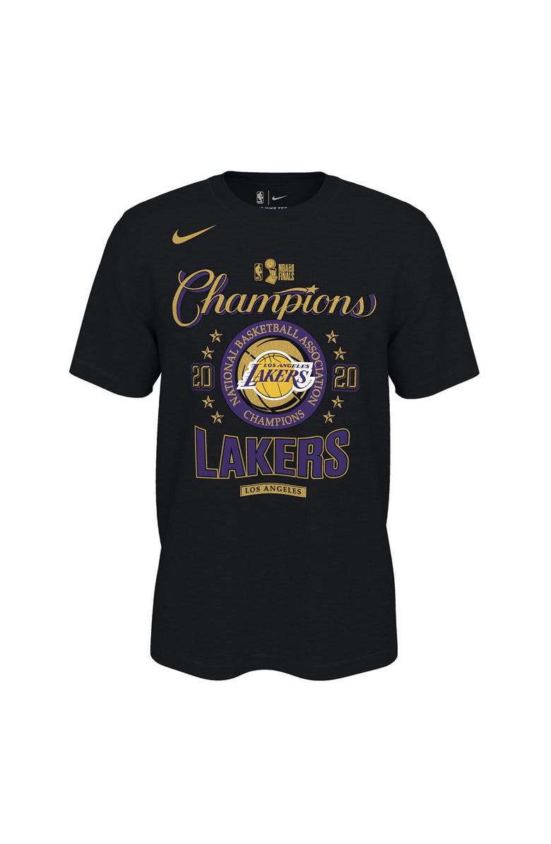 Nike Men's Nike Black Los Angeles Lakers 2020 NBA Finals Champions Locker Room T-Shirt, Alternate, color,