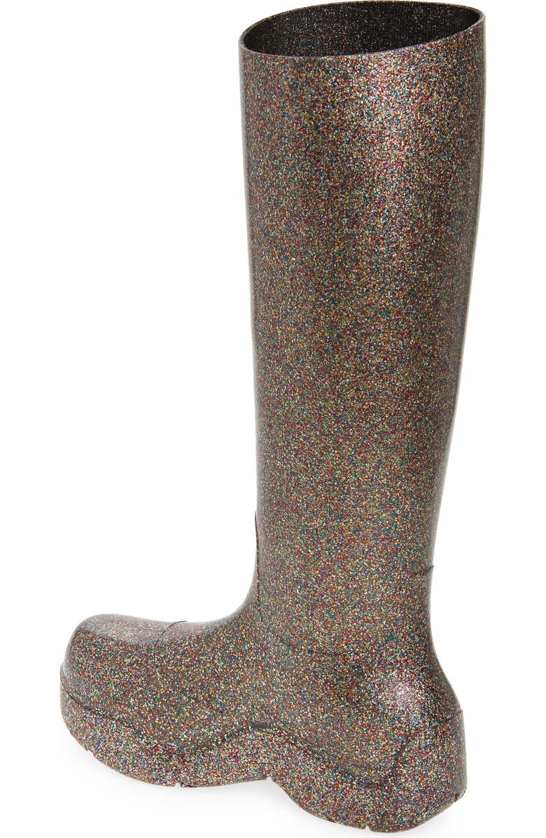 Bottega Veneta Puddle Glitter Waterproof Tall Rain Boot, Alternate, color,