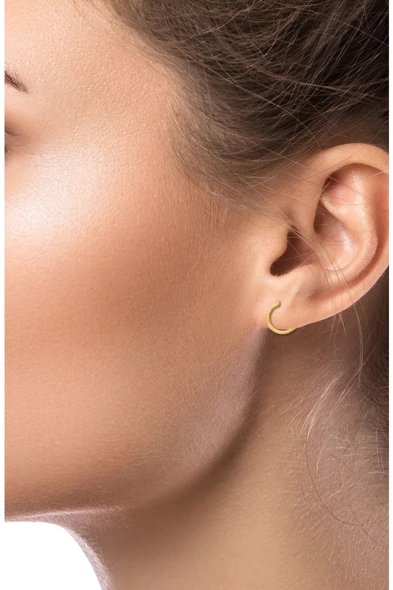 14K Gold Leaf Cut Hoop Earrings, Alternate, color, YELLOW GOLD