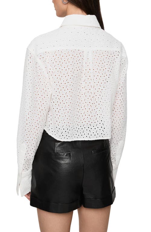 Rebecca Minkoff Juna Crop Cotton Eyelet Button-up Shirt